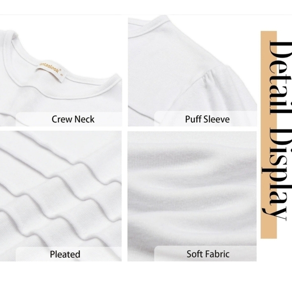 Fantaslook - Large White Long Sleeve Women's Top - Picture 3 of 9